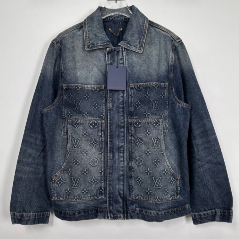 LouisVuitton Men's Blue Denim Jacket Receipti In Photos Also Have Matching Jeans